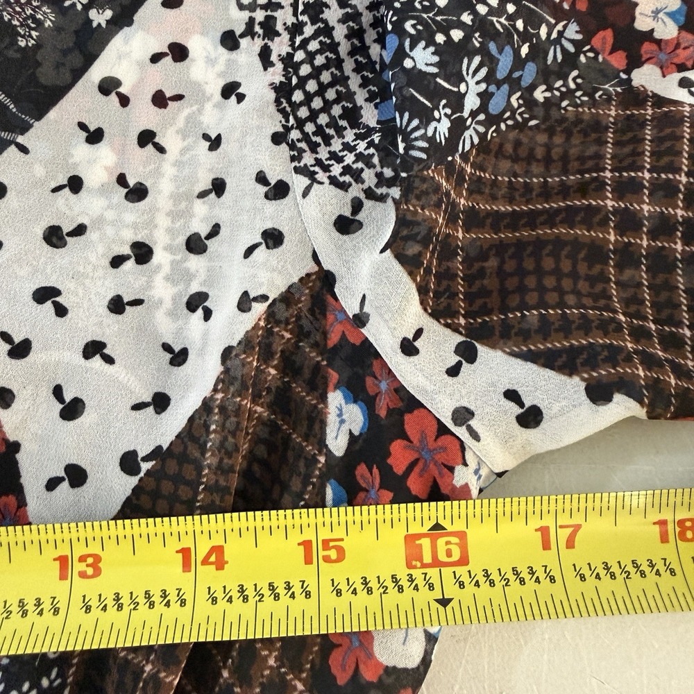 Tommy Hilfiger Patchwork Faux Wrap‎ Peasant Dress Size XS Handkerchief Hem NWT - Picture 14 of 15